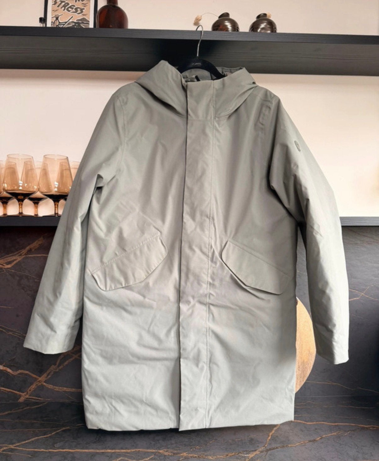 Elvine heren jas maat M, Kleding | Dames, Jassen | Winter, Verzenden, Zo goed als nieuw, Maat 38/40 (M), Zwart