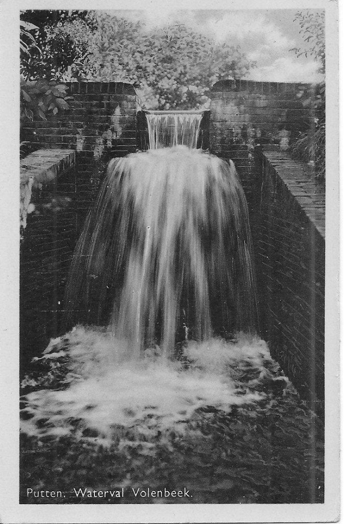 Ansichtkaart Putten - Waterval Volenbeek (Gelopen), Ophalen of Verzenden, 1940 tot 1960, Gelopen, Gelderland