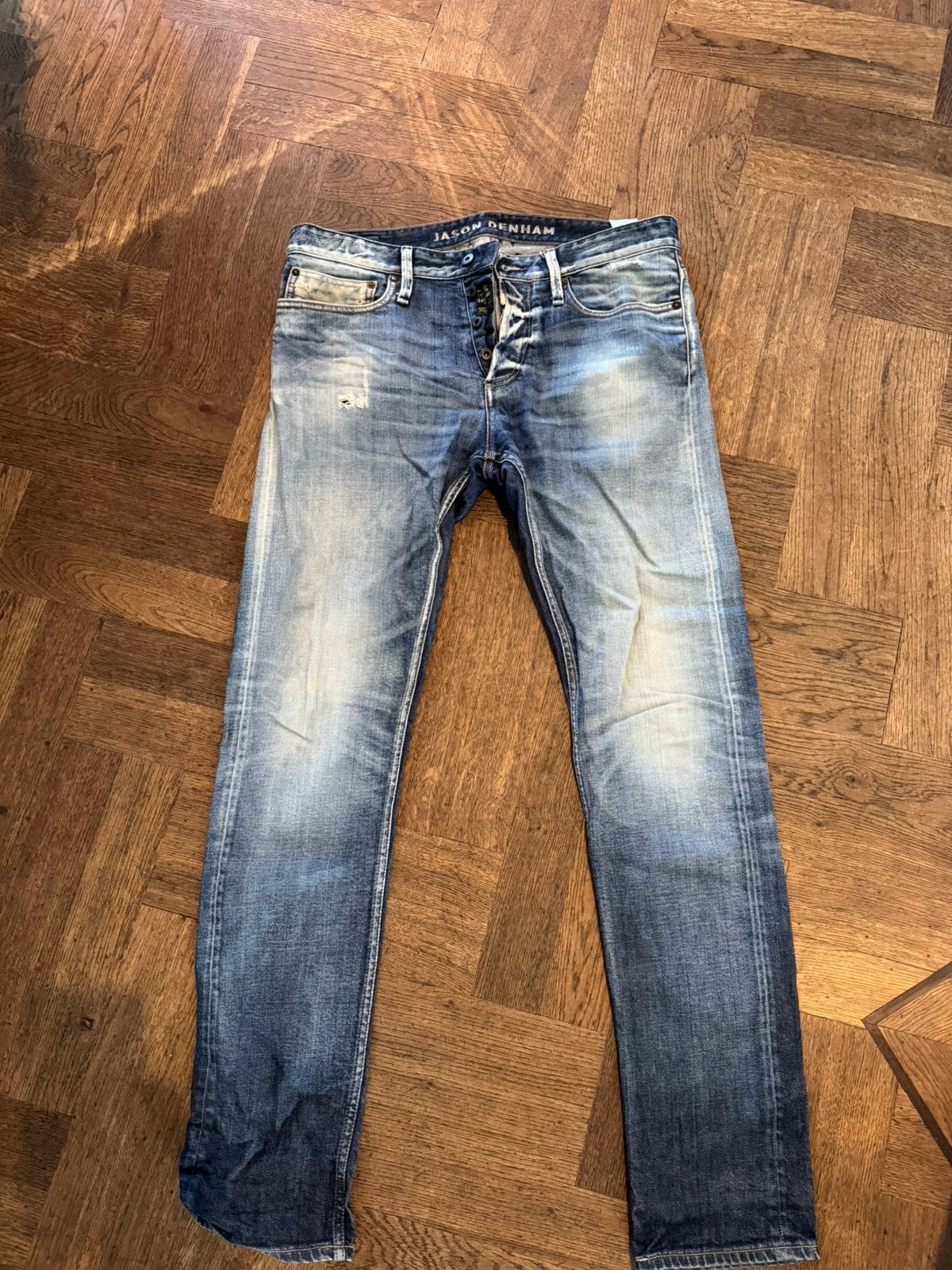 Heren broek Denham maat 34, Verzenden, Zo goed als nieuw, Blauw, W33 - W34 (confectie 48/50)