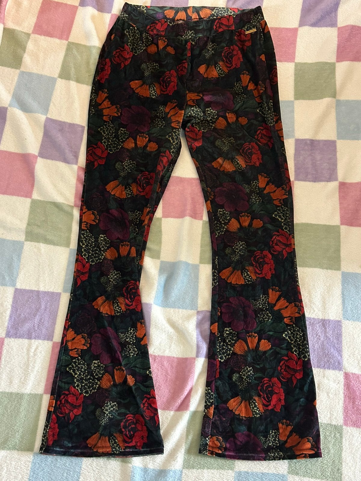 Colourful Rebel flared pants velvet flower, maat L, Maat 42/44 (L), Nieuw, Ophalen of Verzenden, Lang
