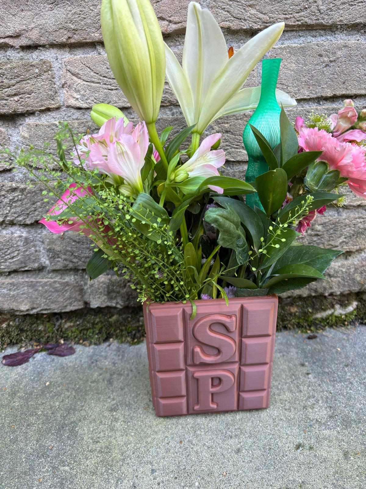 3D-geprinte Sint en Piet chocolade vaas, Kunststof, Bruin, 3D-geprint, Nieuw