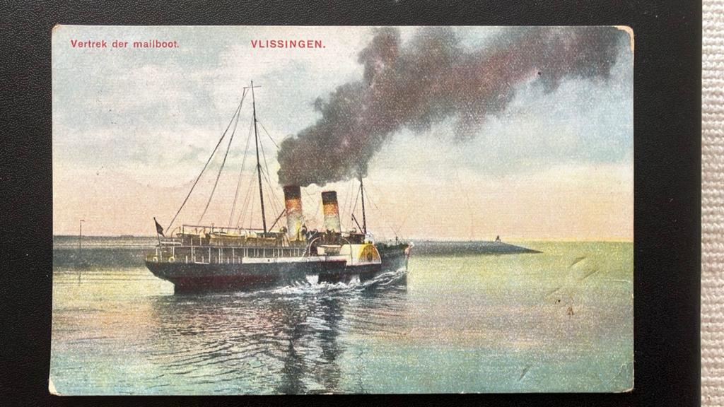 VLISSINGEN mailboot veerboot Stv Mij Zeeland, Verzamelen, Ansichtkaarten | Nederland, Ophalen of Verzenden, Voor 1920, Zeeland