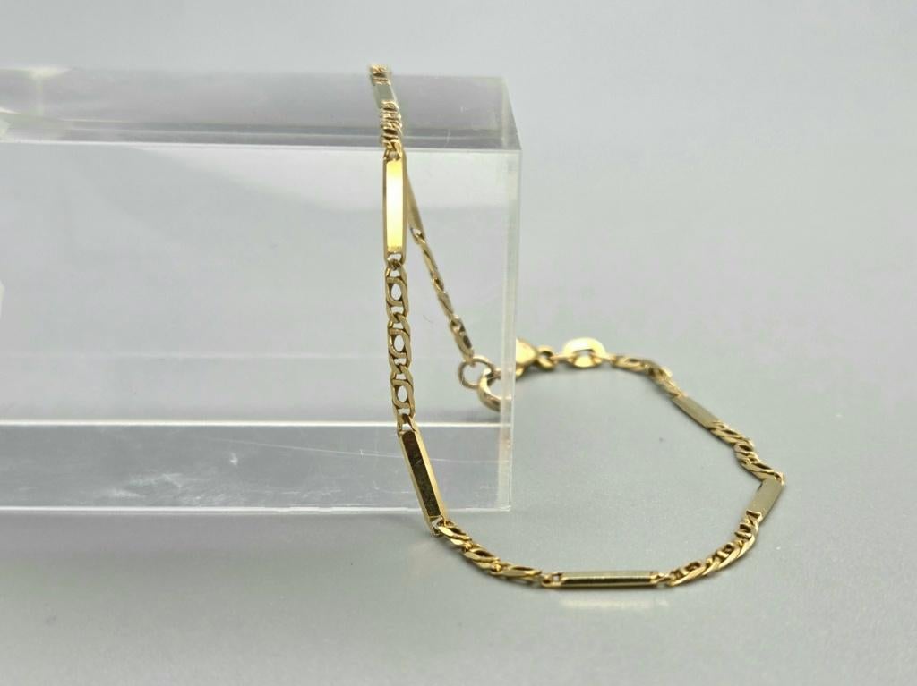 Gouden vintage fantasie schakel armband. 2026/132, Sieraden, Tassen en Uiterlijk, Armbanden, ., Ophalen of Verzenden, Zo goed als nieuw