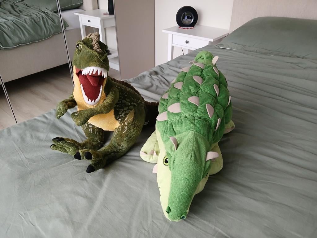 Grote dino knuffels in goede staat, Ophalen, Groen, Overige merken, Zo goed als nieuw