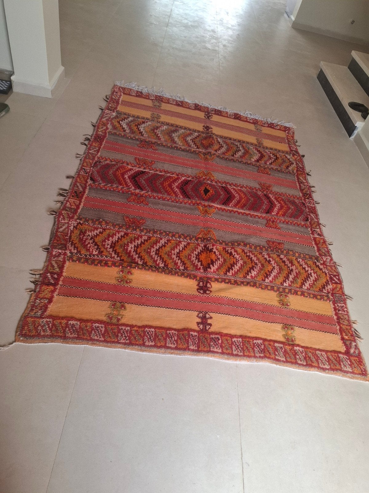 Berber vloerkleed - Handgeweven, Grijs, 100 tot 150 cm, Ophalen of Verzenden, Zo goed als nieuw