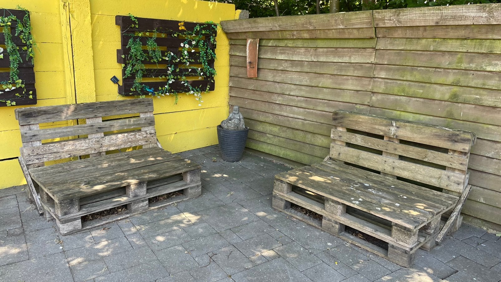 Gratis af te halen – 2 palletbanken, Ophalen, Gebruikt, Hout