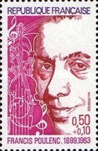 Postzegel Frankrijk Francis Poulenc Jaar 1974 Postfris, Ophalen of Verzenden, Postfris