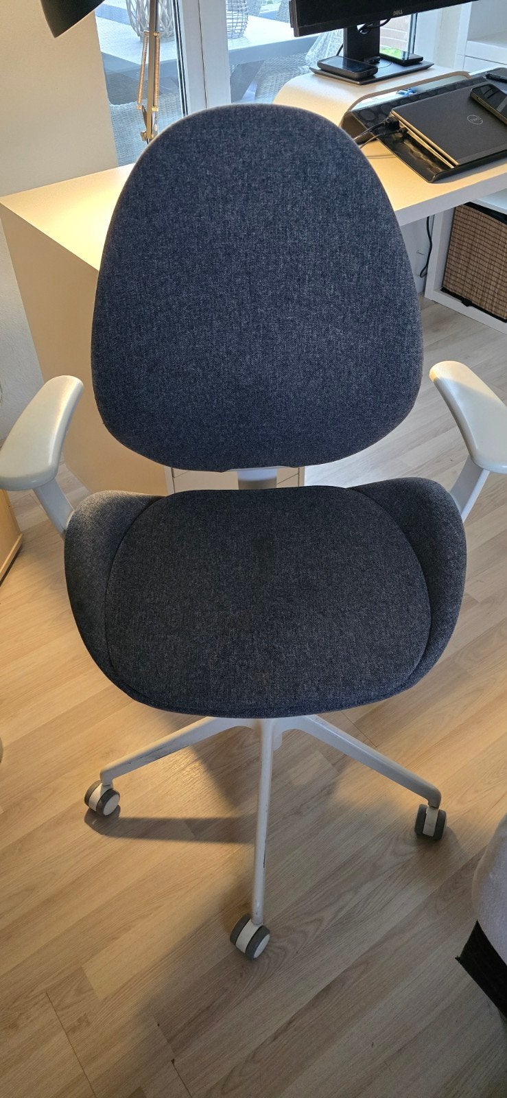 IKEA Hattefjäll bureaustoel met armleuningen, grijs, Ophalen, Gebruikt, Grijs, Bureaustoel