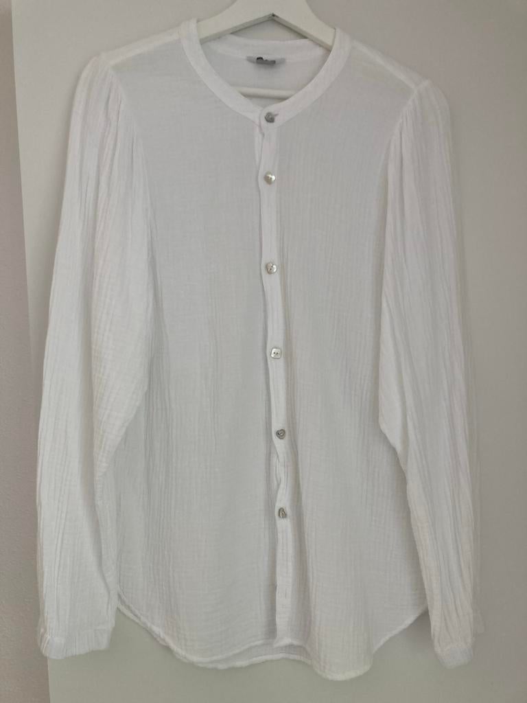 Witte katoenen blouse van Penn&Ink NY, Ophalen of Verzenden, Zo goed als nieuw, Maat 38/40 (M), Wit