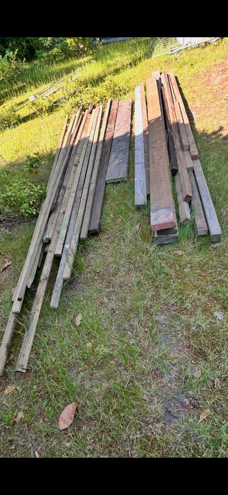 Diverse gebruikte houten planken en balken / kepers, Doe-het-zelf en Verbouw, Hout en Planken, Geïmpregneerd, Gebruikt, Overige typen