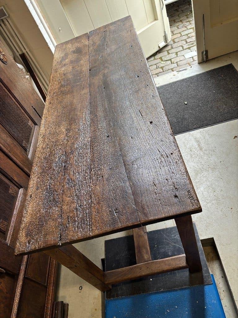 18e 19e eeuw mooie eiken Franse boeren tafel 175 x65 cm izgs, Antiek en Kunst, Antiek | Meubels | Tafels, Ophalen