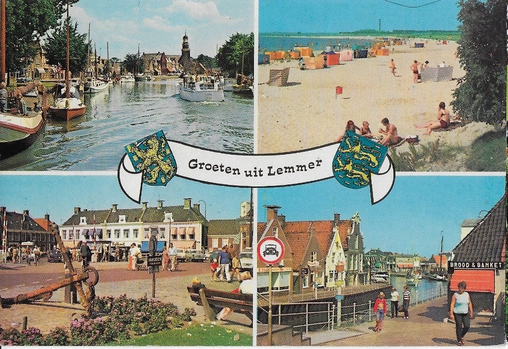 Ch895 Gelopen ansichtkaart groeten uit lemmer, Ophalen of Verzenden, 1980 tot heden, Gelopen, Friesland