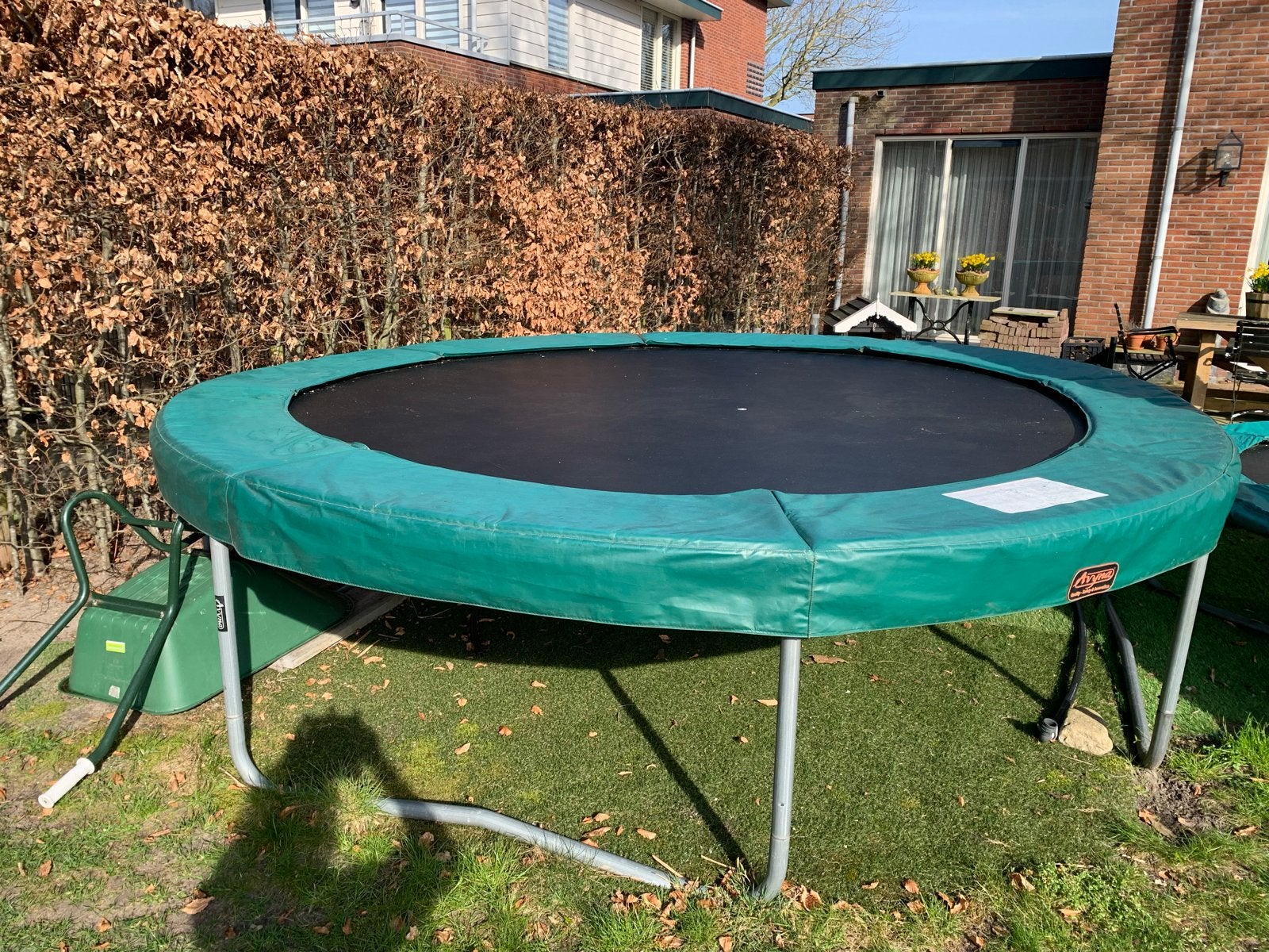Trampoline - Avyna Groen 366cm, Ophalen, Gebruikt