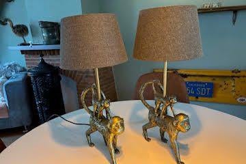 Leuke set van twee apenlampen, Ophalen of Verzenden, Zo goed als nieuw, Overige materialen, Minder dan 50 cm