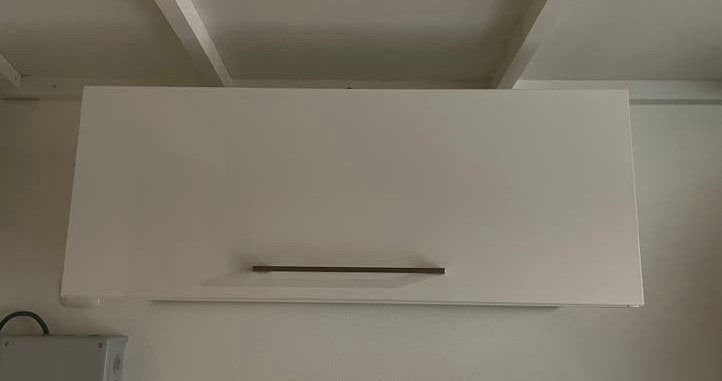 Onbeschadigd!! Hoogglans wit 90 cm Bruynzeel klepkast, Ophalen, Wit, 50 tot 100 cm, Zo goed als nieuw
