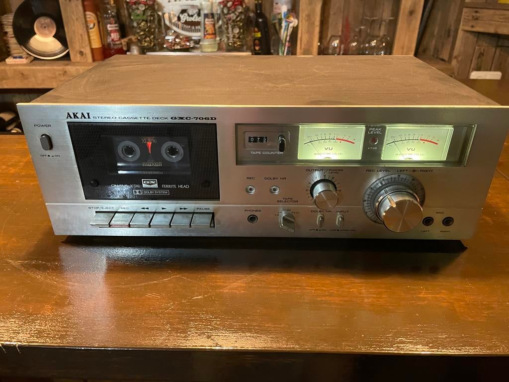 Akai GXC-706D cassettedeck, Ophalen of Verzenden, Enkel, Akai, Tape counter