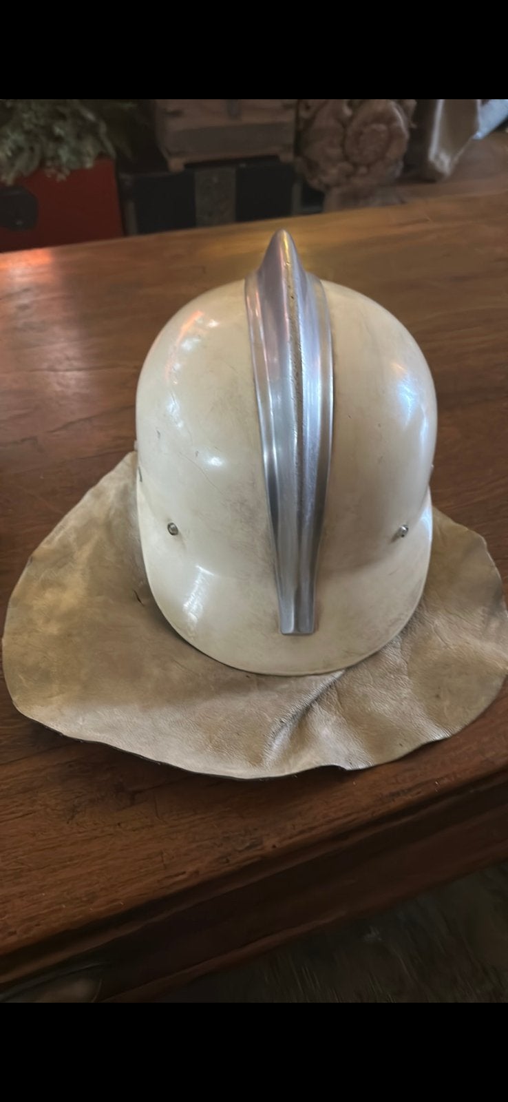 Vintage brandweer helm, Ophalen of Verzenden, Gebruikt