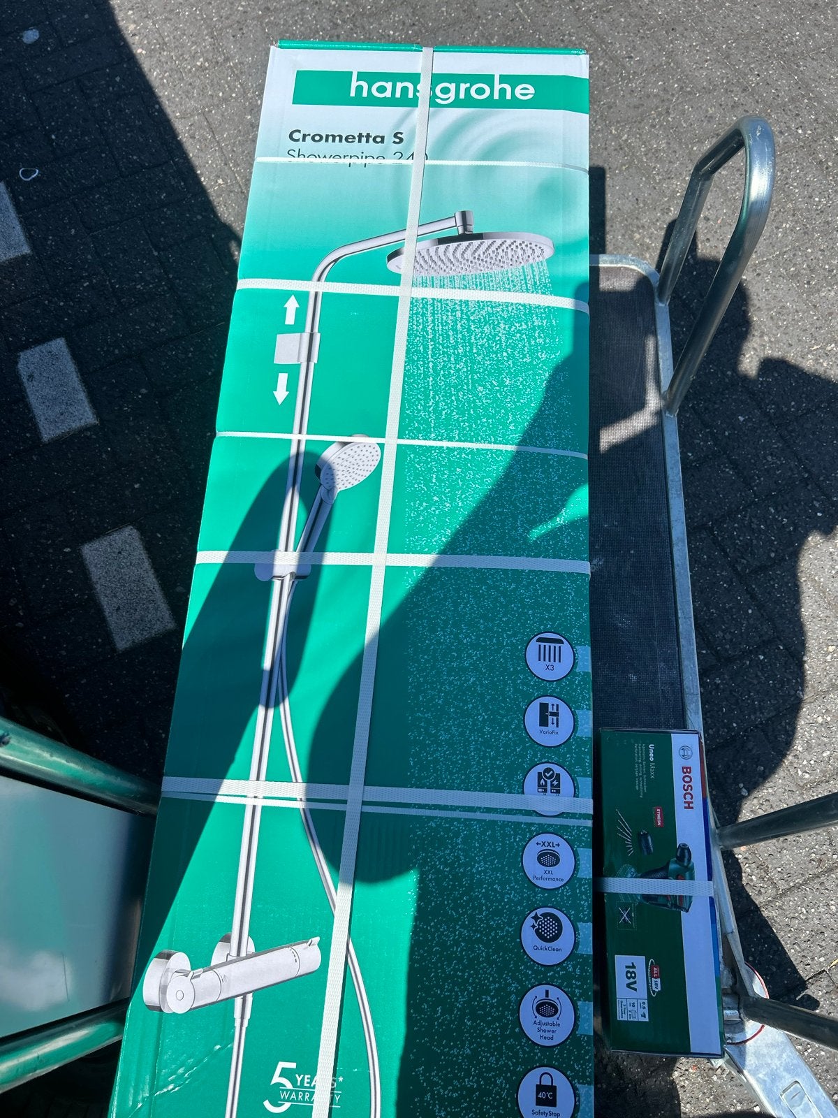 Hansgrohe Casetta S Showerpipe 240 doucheset, Ophalen of Verzenden, Nieuw, Chroom, Douche