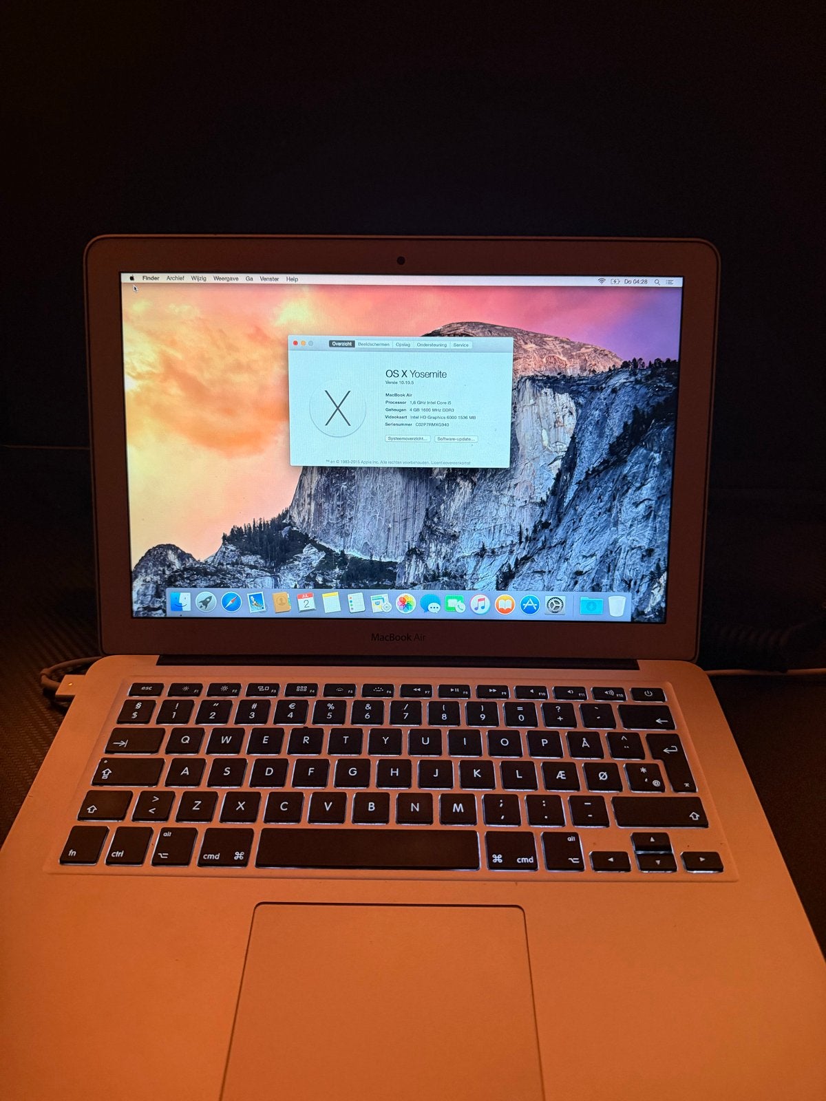MacBook Air 2015 - Zonder oplader en doos, Computers en Software, Apple Macbooks, Ophalen, Gebruikt, 256 GB, 2 tot 3 Ghz