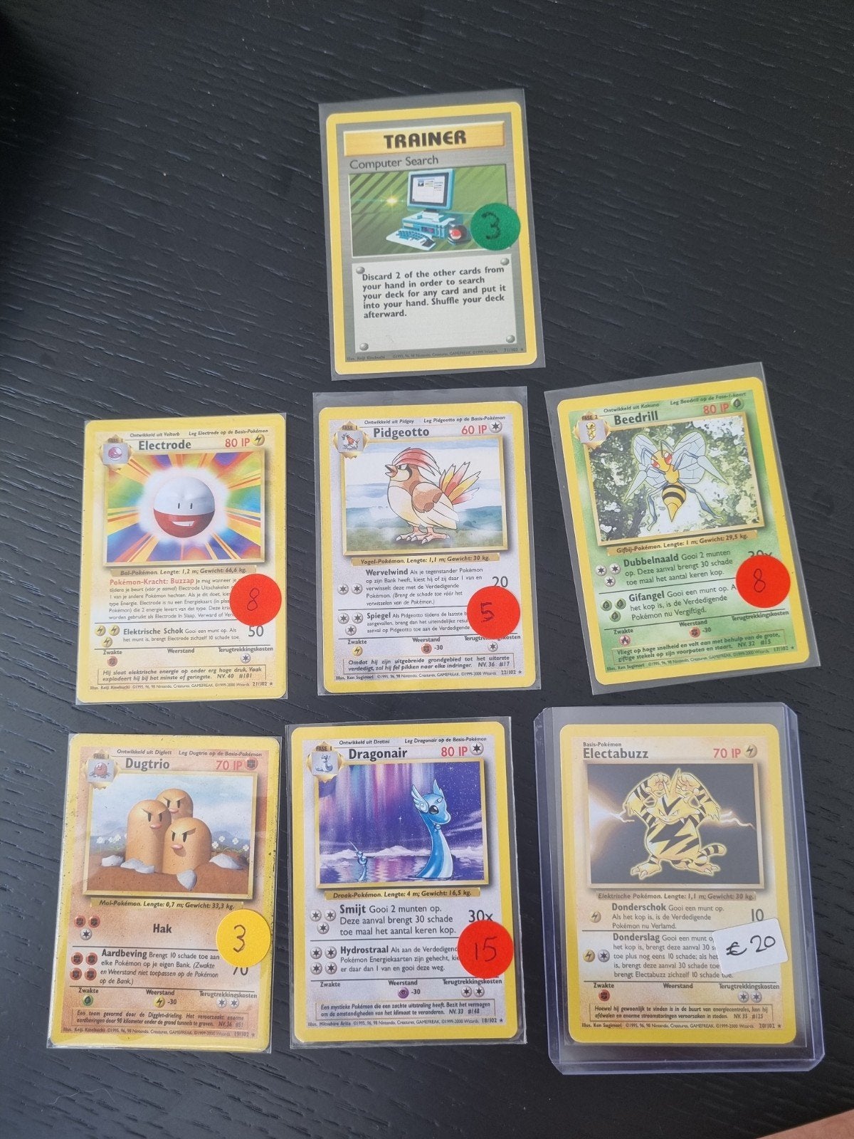 Base set kaarten NL rares * , prijzen staan er bij, Ophalen of Verzenden, Zo goed als nieuw, Meerdere kaarten