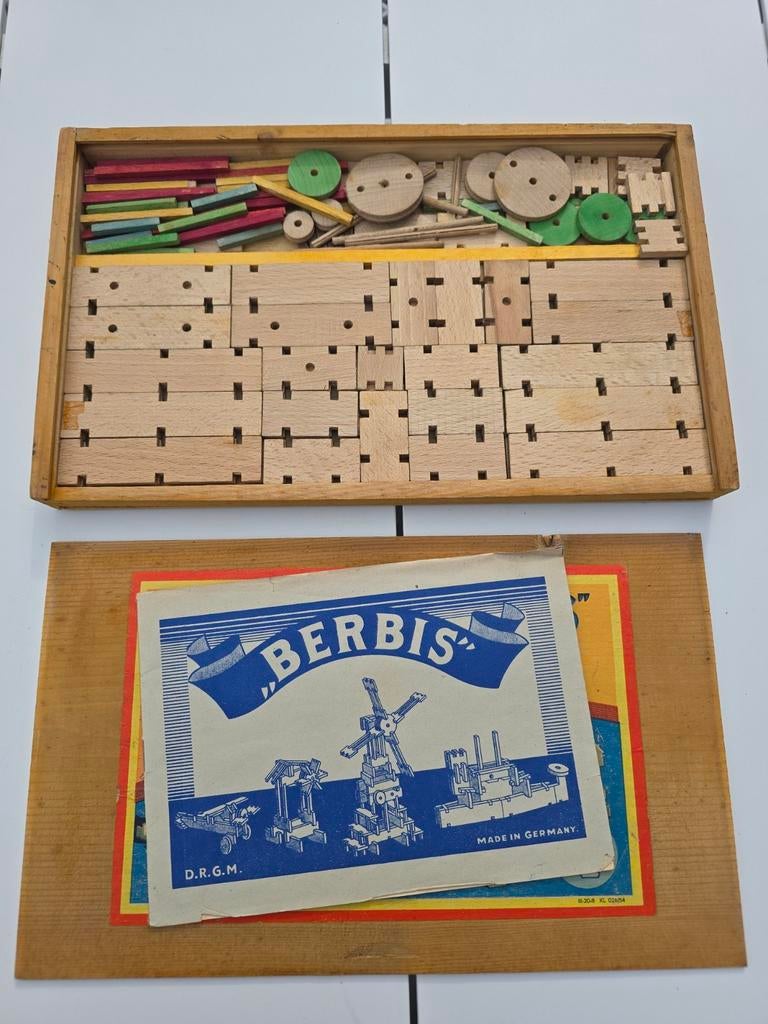 Antieke jaren 30 Berbis constructiebowspeelgoed doos nr4 €29, Antiek en Kunst, Antiek | Speelgoed, Ophalen of Verzenden