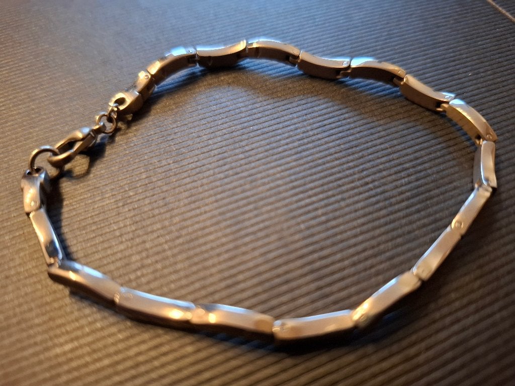 Boccia Titanium Armband 21 cm Zilver, Ophalen of Verzenden, Zo goed als nieuw, Zilver, Overige materialen