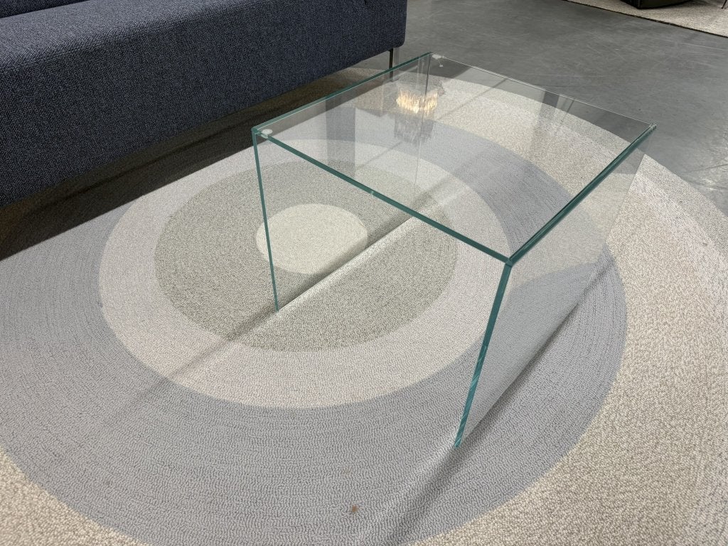 Showmodel Metaform Duo 2 Tafel Design bijzettafel Glas 50, Minder dan 50 cm, Vierkant, Minder dan 50 cm, Ophalen of Verzenden