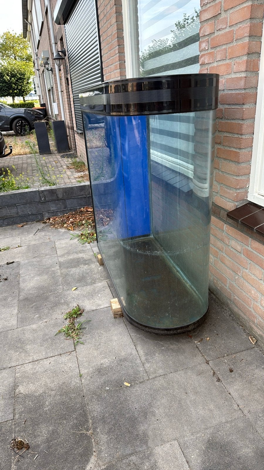 Aquarium met curve glas kant., Dieren en Toebehoren, Vissen | Aquaria en Toebehoren, Ophalen, Leeg aquarium