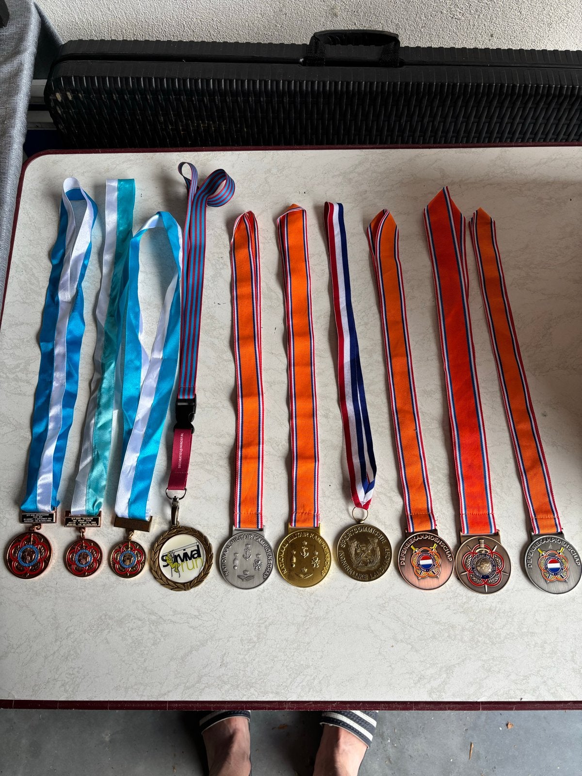 Diverse sportmedailles militaria, inclusief NK en Defensie, Verzamelen, Ophalen of Verzenden, Overige soorten, Nederland, Lintje, Medaille of Wings