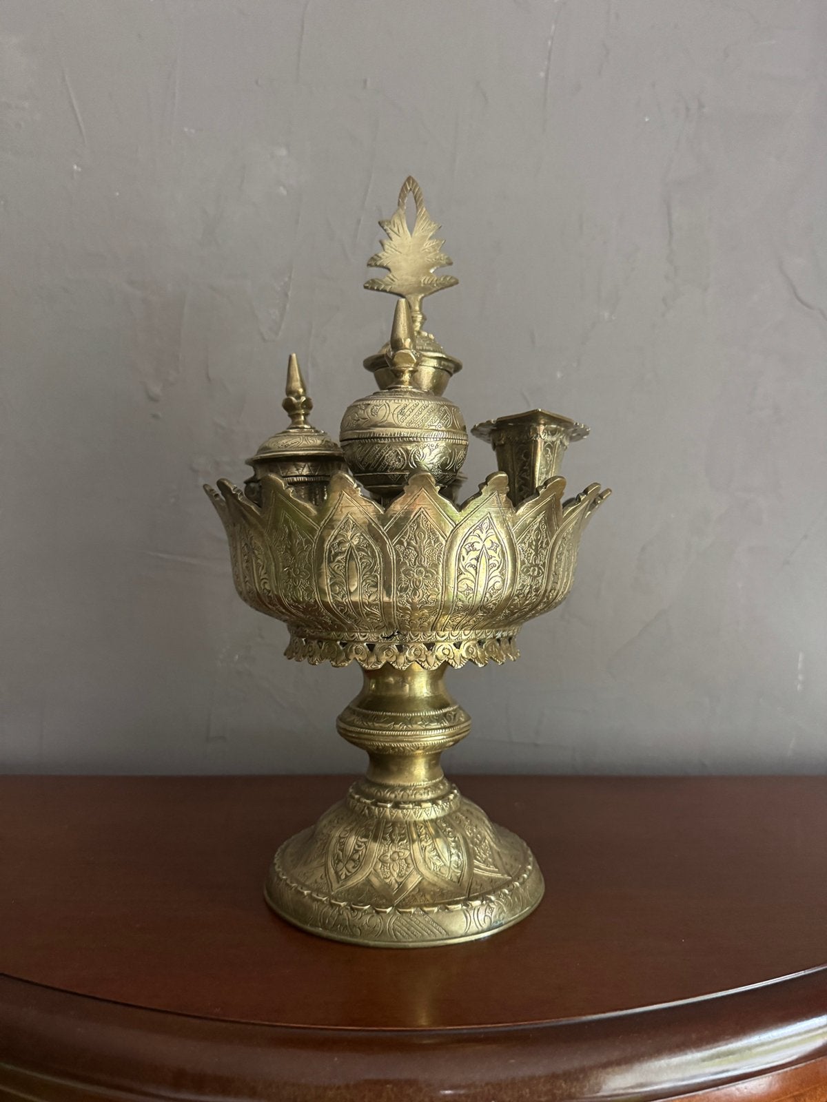 Indonesisch geelkoperen sirihstel (1900) in top staat, Ophalen of Verzenden, Koper