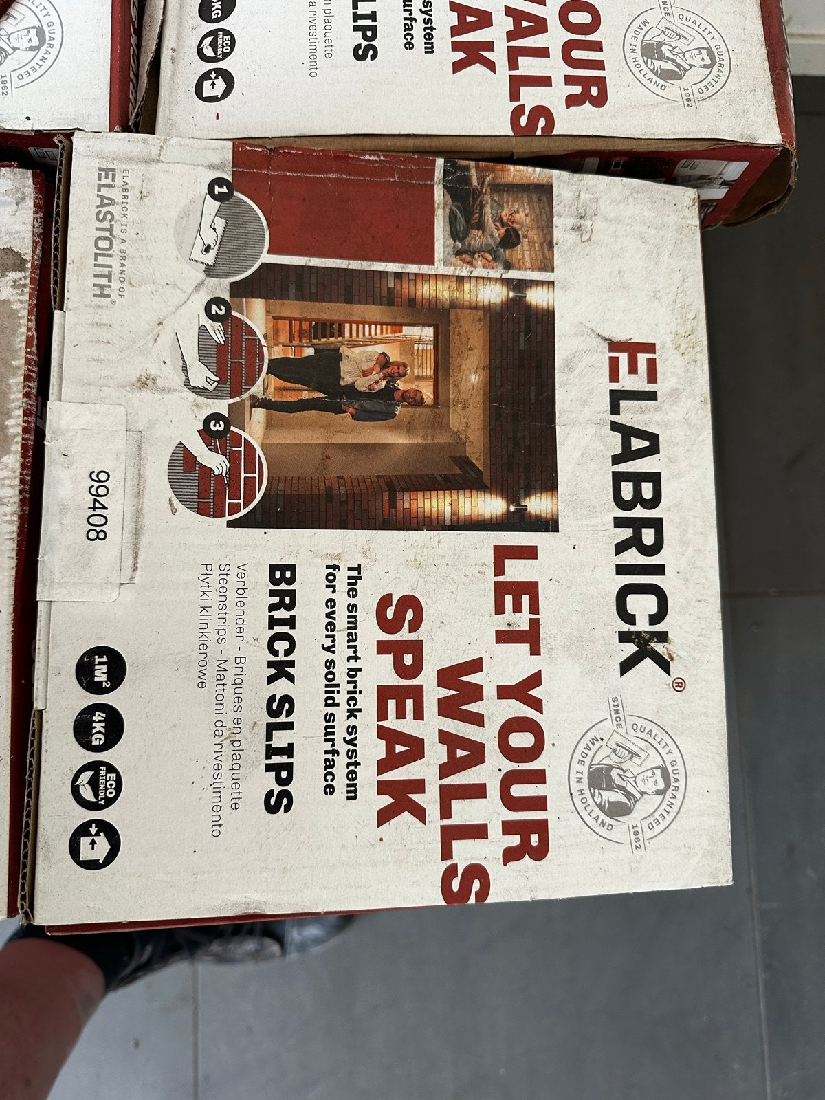 Partij van 54 dozen Elastolith Steenstrips - 'Let Your Walls, Doe-het-zelf en Verbouw, Tegels, Nieuw, Wandtegels, Overige materialen