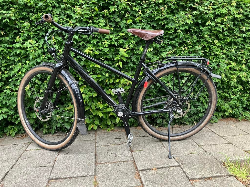 Idworx Opinion M frame 52 cm Pinion C1.12 Riem Gates, 28 inch, Gebruikt, 10 tot 15 versnellingen, 50 tot 53 cm
