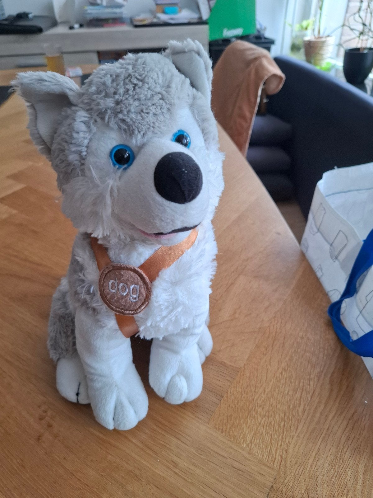 husky hond/ knuffel, Ophalen of Verzenden, Zo goed als nieuw, Hond