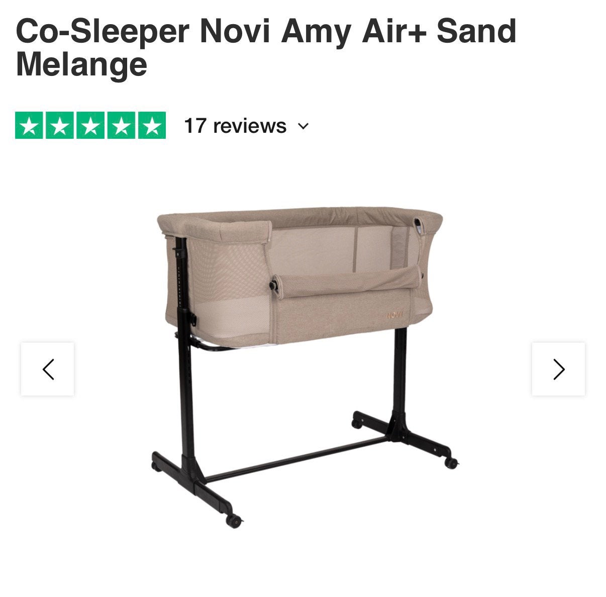 Co-sleeper Deryan Novi Amy Air+ Sand Melange, Ophalen, Gebruikt, Wieg
