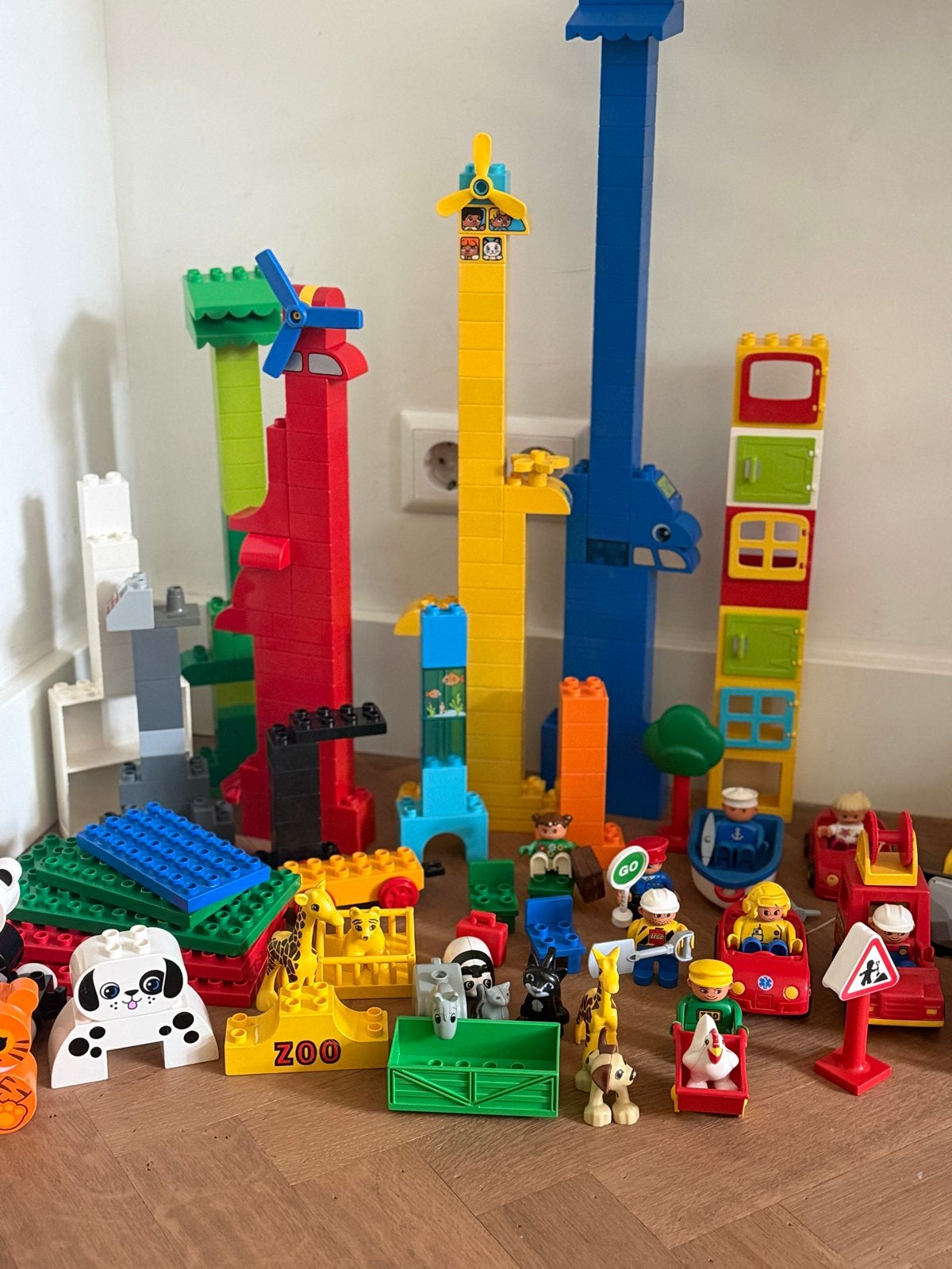 Grote verzameling Duplo met dieren, voertuigen en meer!, Ophalen, Inclusief minifiguren, Gebruikt, Duplo