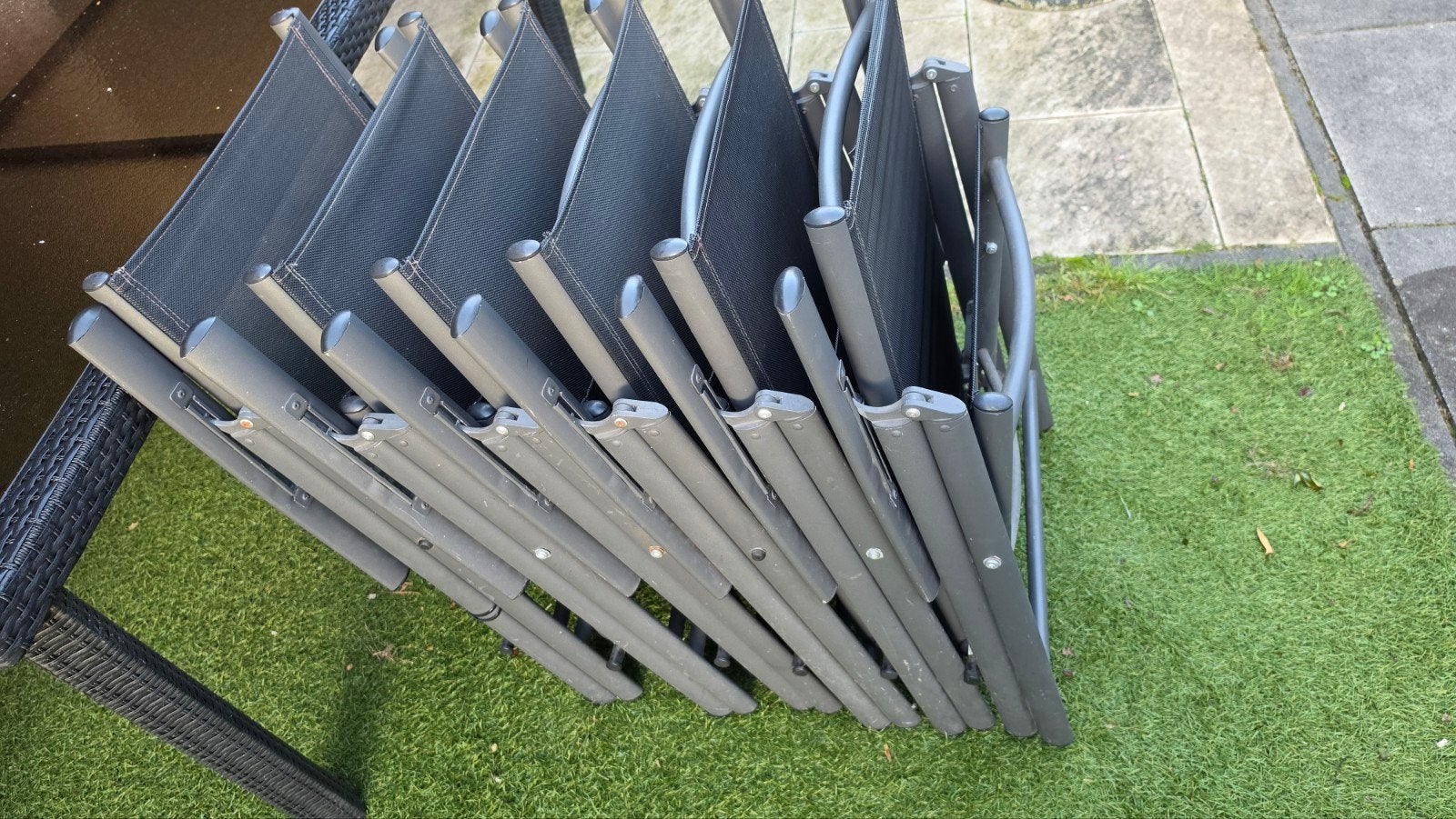 6 Klapbare Tuinstoelen - verstelbaar - Erg Netjes, Tuin en Terras, Ophalen, Zo goed als nieuw, Inklapbaar