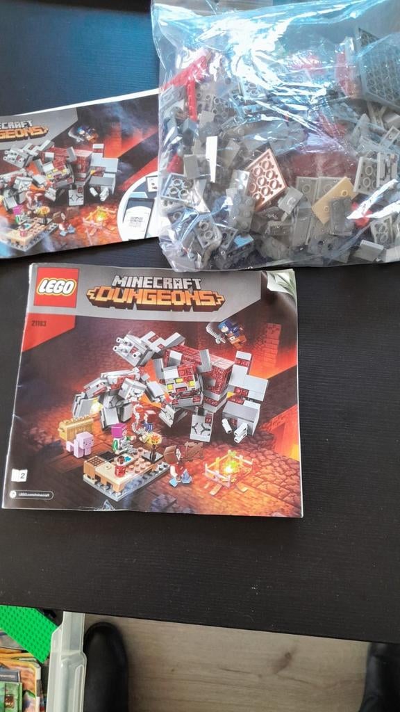 Lego Minecraft Dungeons 21163 De Redstone Reus compleet, Gebruikt, Minecraft, Lego, Compleet