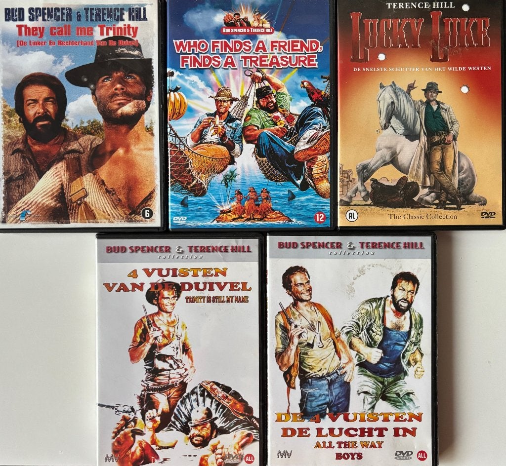 5x DVD Bud Spencer & Terence Hill - Vintage Films, Alle leeftijden, Ophalen of Verzenden, Zo goed als nieuw, Komedie