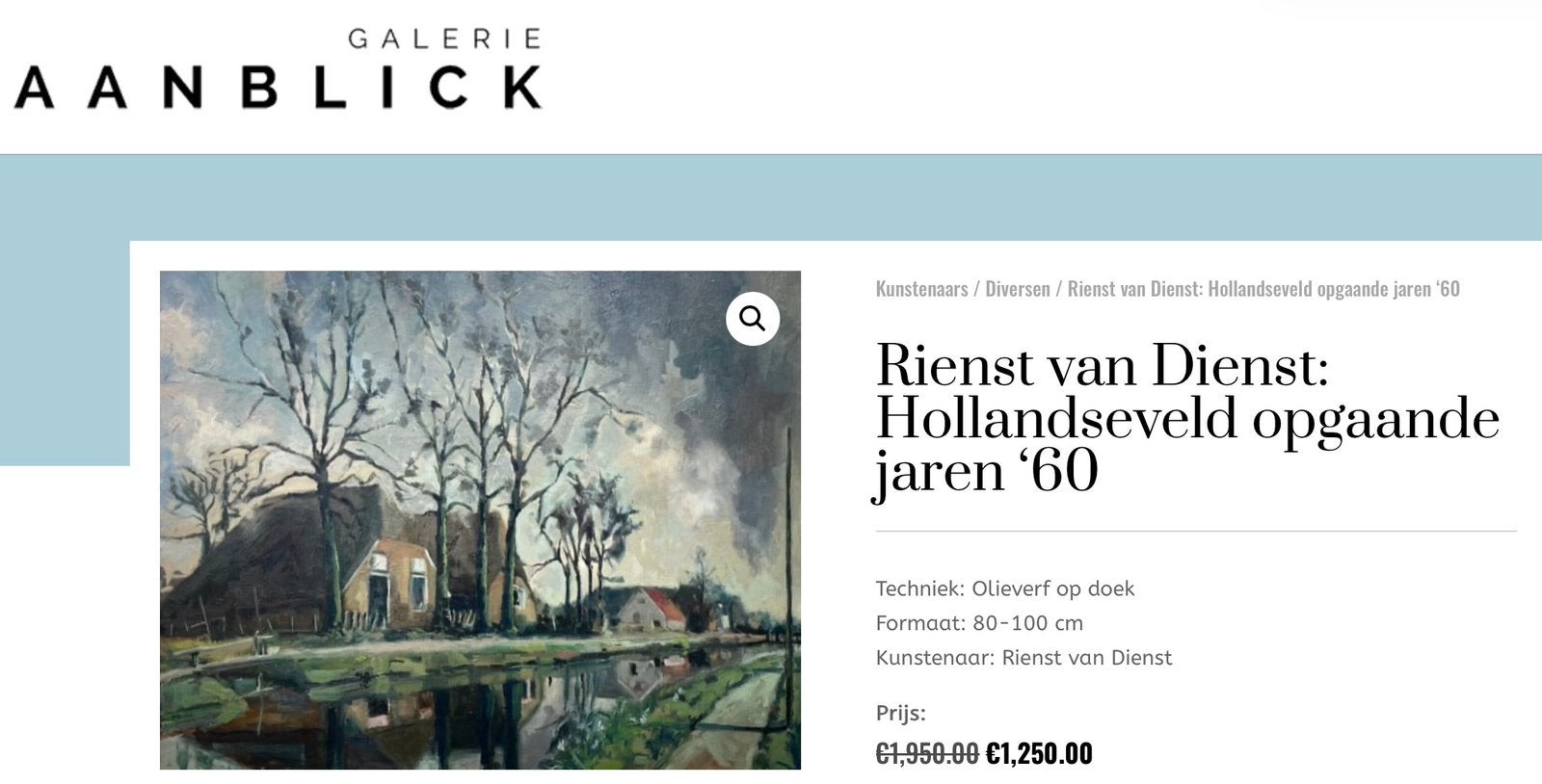 Een prachtig schilderij Hollandseveld NU €.350,-  80-100 cm., Ophalen, Doek, Impressionistisch, Olieverf