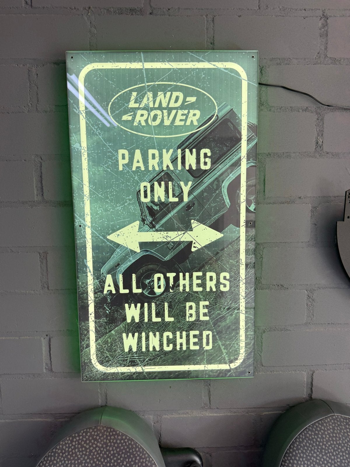 Land Rover LED Lichtbord emaille Decoratiebord vintage, Ophalen of Verzenden, Zo goed als nieuw