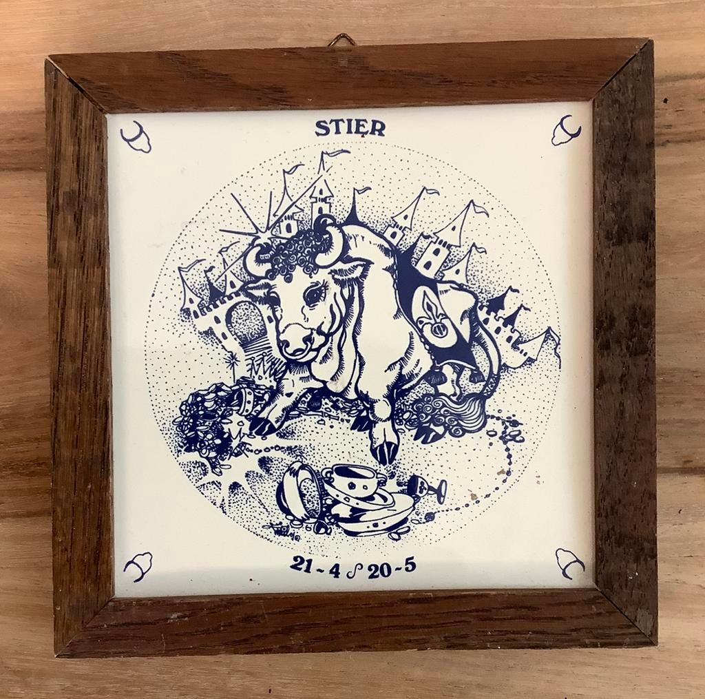 STIER - tegel met sterrenbeeld, Ophalen of Verzenden