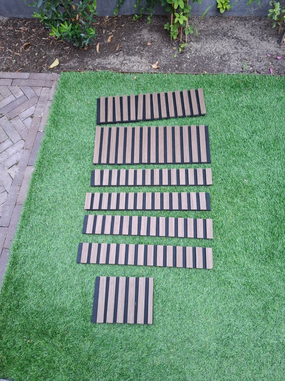 Restanten akoestische wandpanelen walnoot bruin, Ophalen, Hout