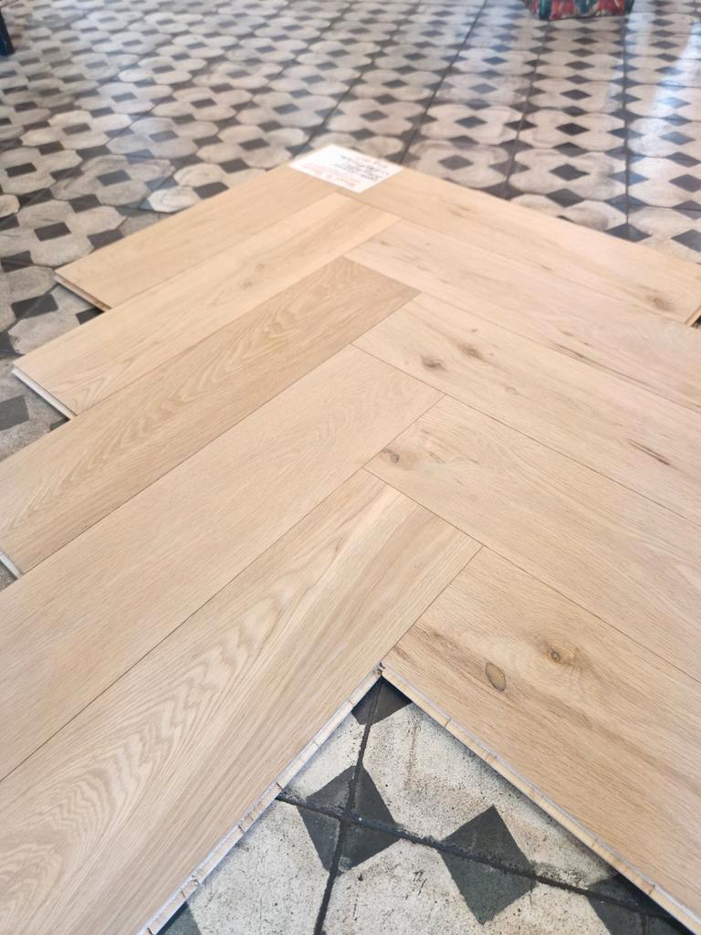 EIKEN VISGRAAT VLOER TOPKWALITEIT PARKET VLOEREN, Ophalen of Verzenden, Nieuw, 75 m² of meer, Parket