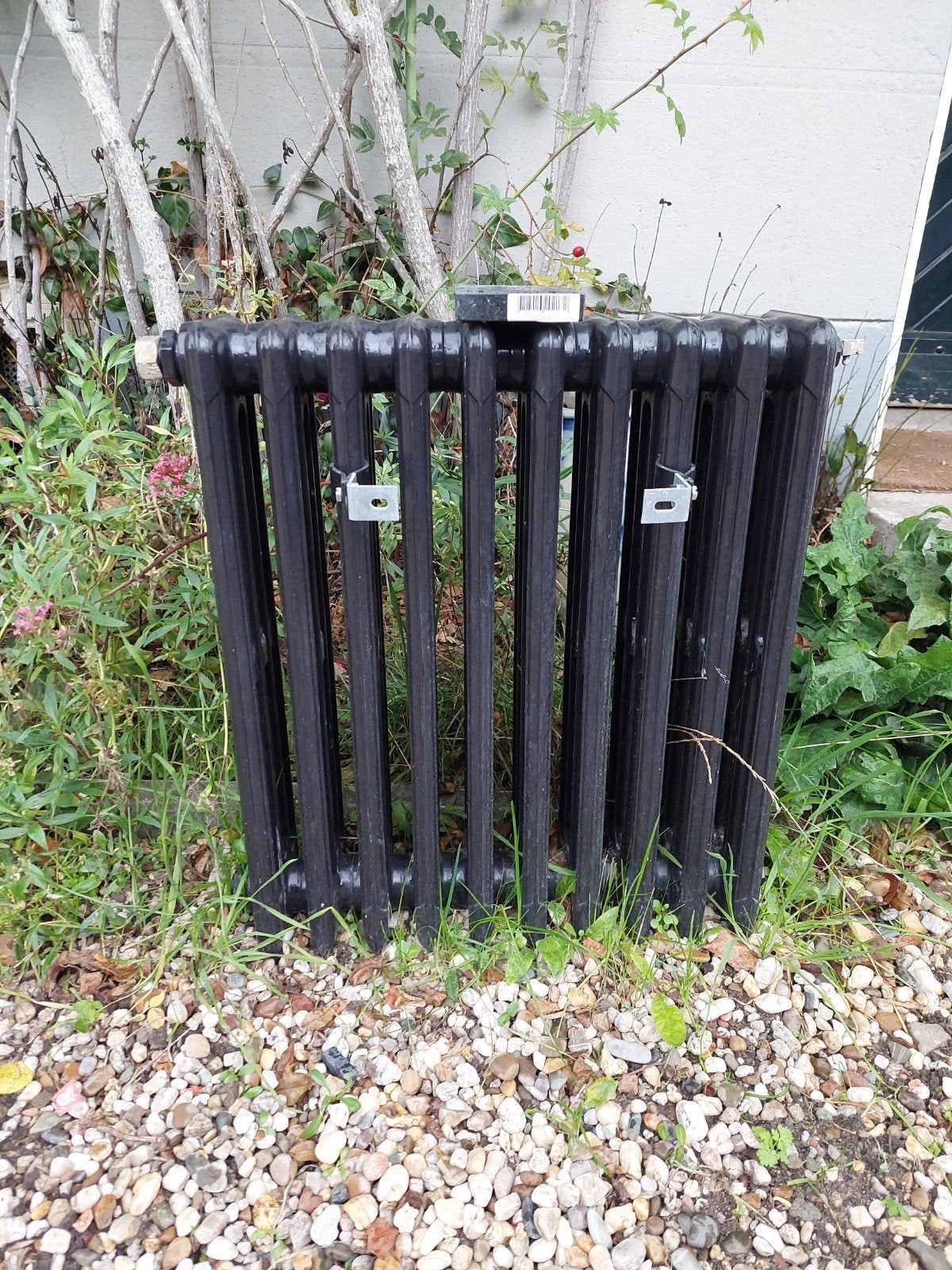 Zwarte gietijzeren radiator - Klassiek design, Ophalen, Gebruikt, Radiator, Minder dan 60 cm