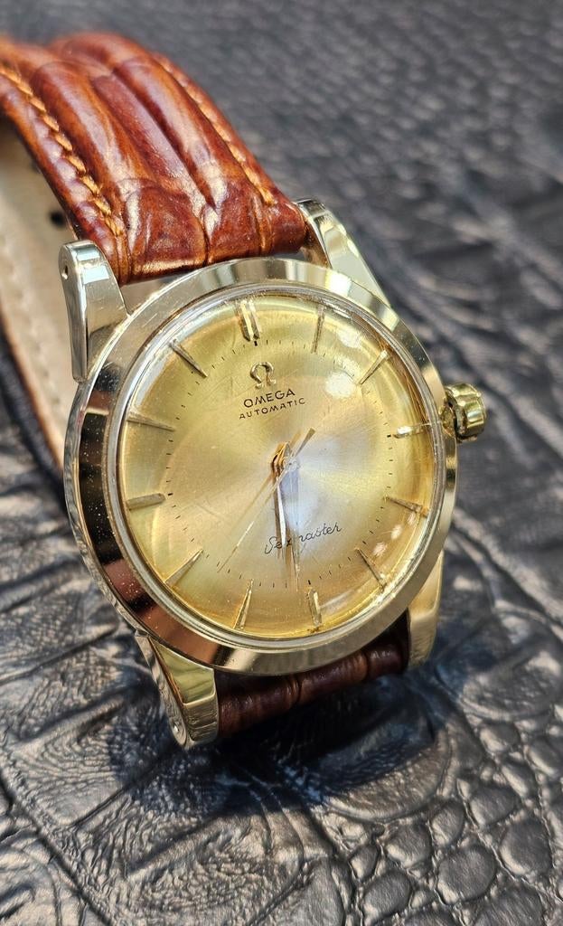 Omega Seamaster 14k goud 33mm, Ophalen of Verzenden, Goud, Omega