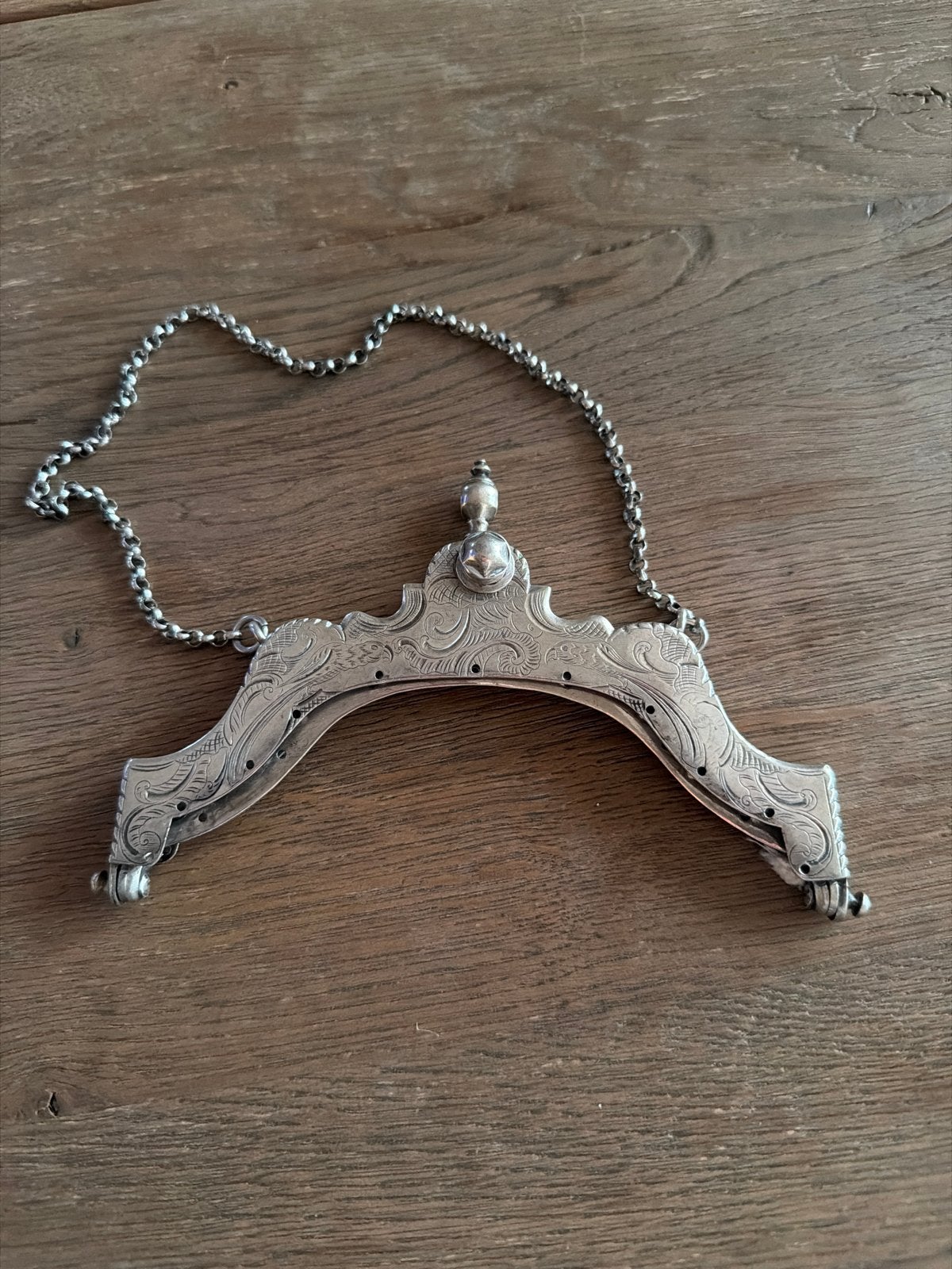 Antieke zilveren beugel voor tas of portemonnee, 149 gram, Ophalen, Zilver