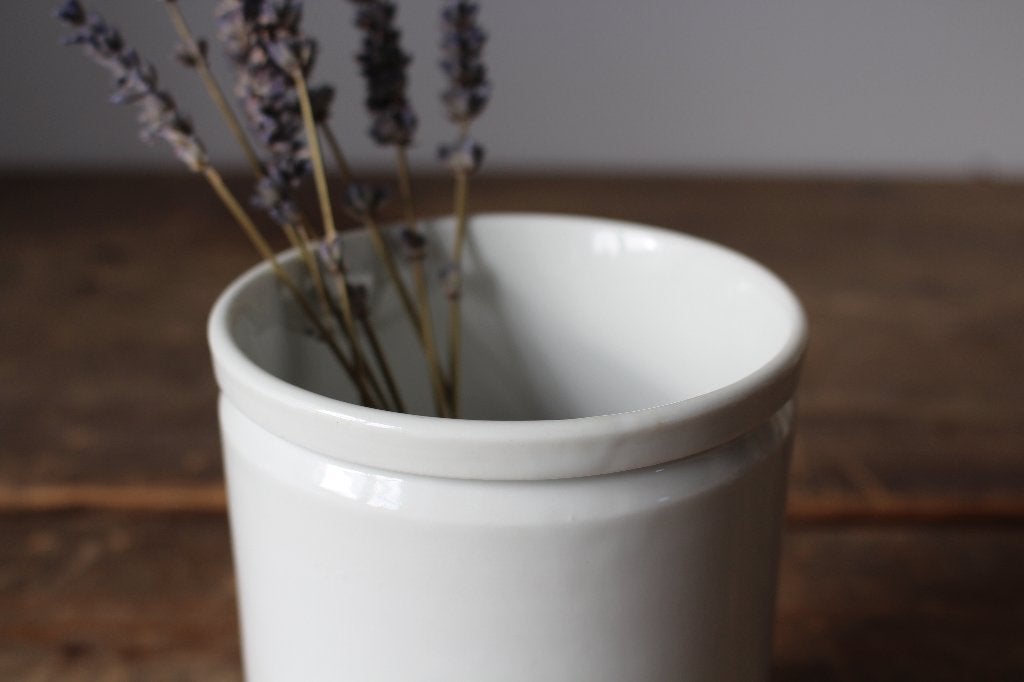 Grote oude Franse brocante zalfpot off white Pronck & Praal, Ophalen of Verzenden