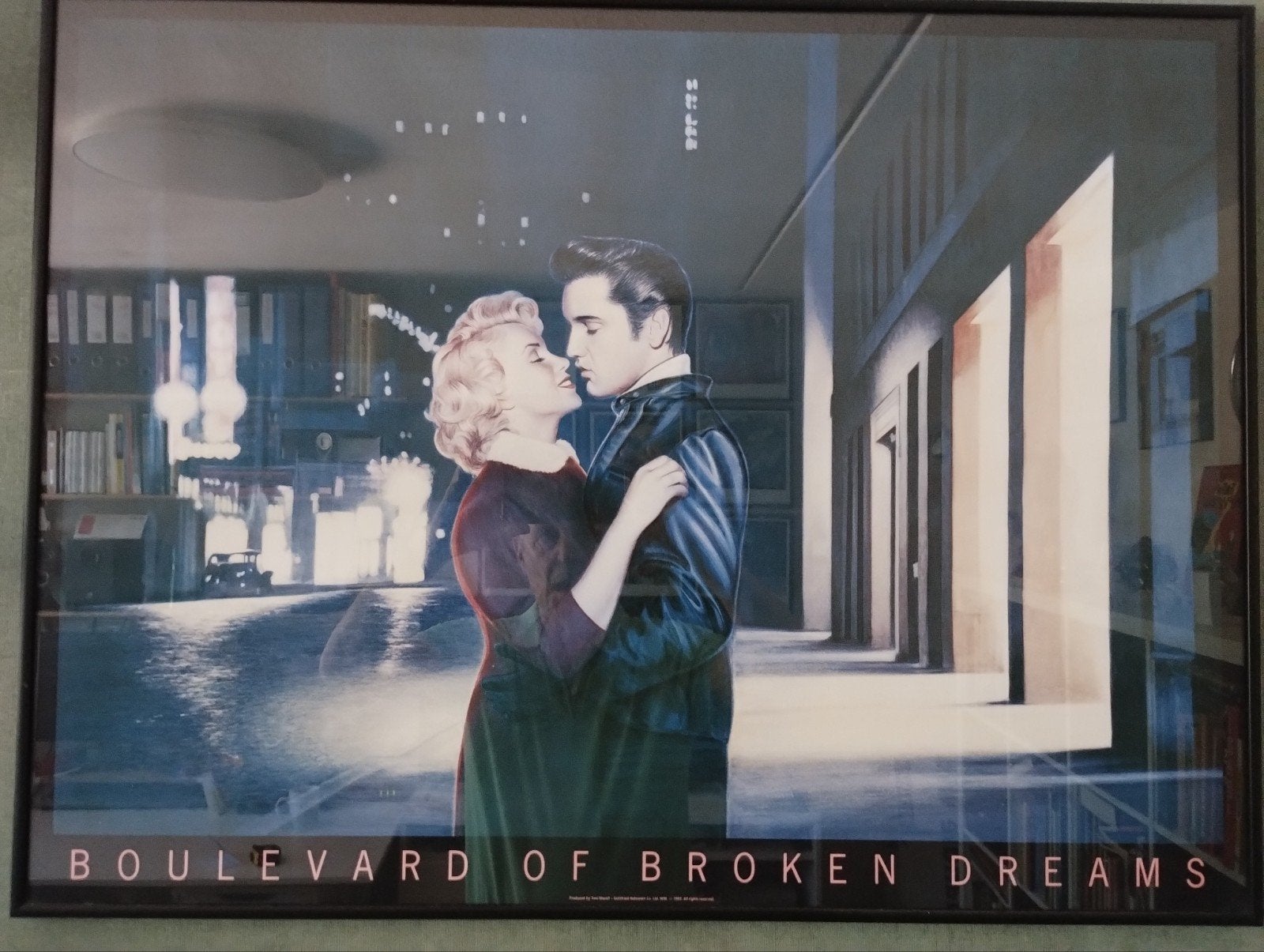 Boulevard of Broken Dreams Poster - Elvis & Marilyn, Ophalen, Met lijst, Rechthoekig Liggend, Zo goed als nieuw