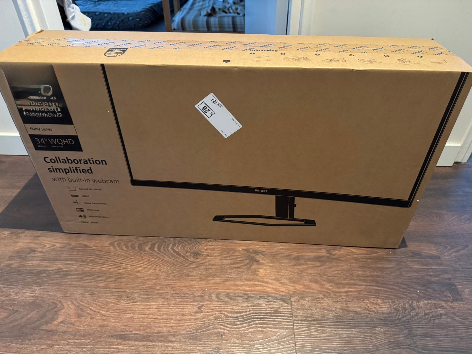 Philips 34inch Curved WQHD monitor met embeded cam, brandnew, Ophalen, 3 tot 5 ms, Curved, HDMI