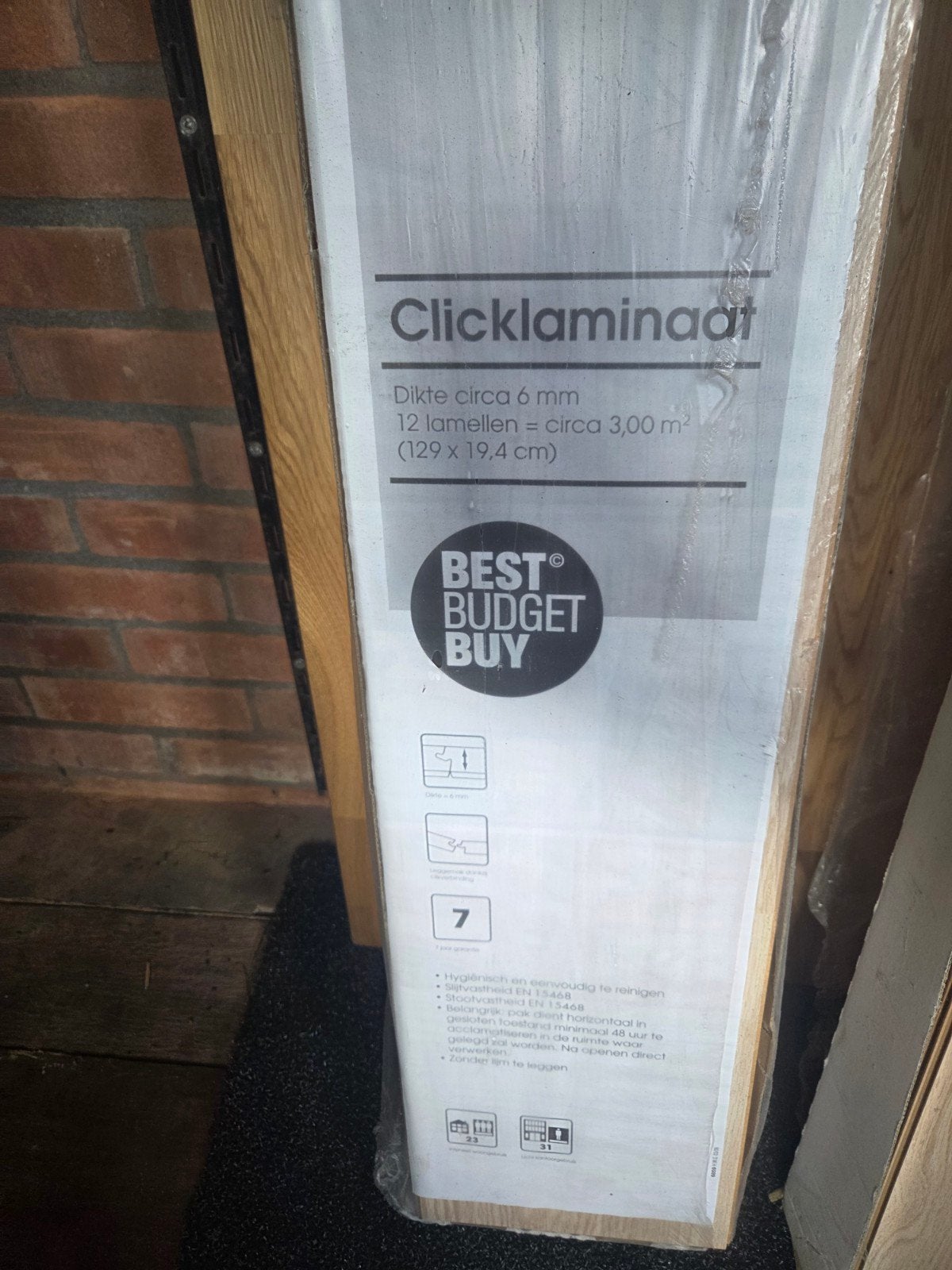 Clicklaminaat - Best Budget Buy - 2 pak, Ophalen, 50 tot 150 cm, Nieuw, 10 m² of meer